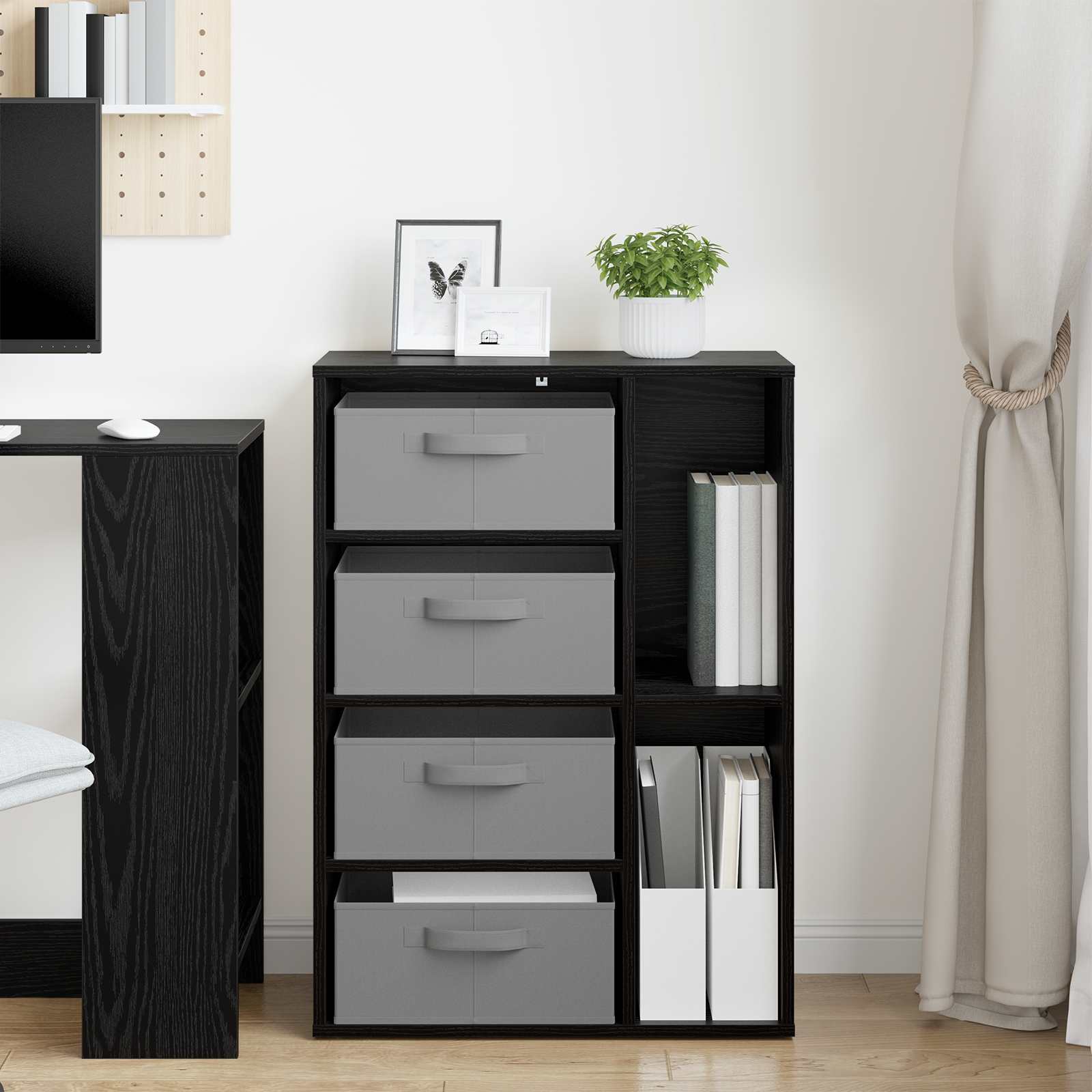 vidaXL Buffet Chêne noir 60 x 33,5 x 84 cm