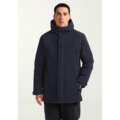 Winterjacke JACK WOLFSKIN "GLACIER SHIELD JKT M", Herren, Gr. S, schwarz (schwarz navy), Obermaterial: 100% Polyamid. Futter: 100% Polyester. Wattierung: 100% Polyester, normal, Jacken Winterjacke, wasserdicht, winddicht, atmungsaktiv, Topseller