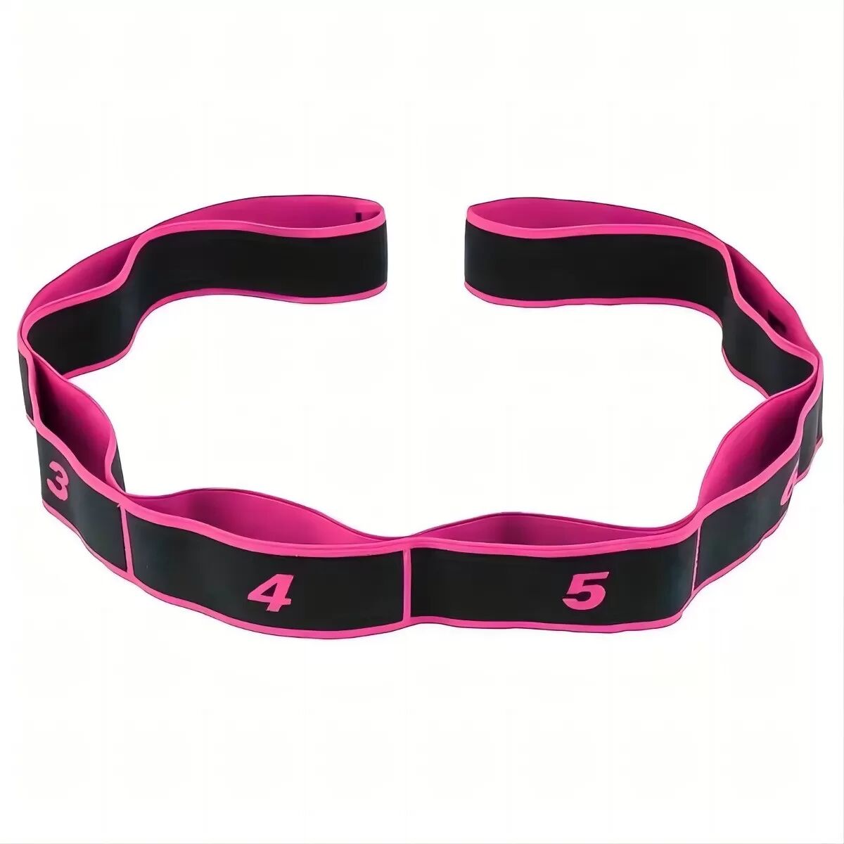 INF 8-teilige nummerierte Stoff-Widerstandsbänder 2er-Pack - Multi-Schlaufen-Dehnriemen für Yoga, Pilates, Tanz und Schwarz+Rot