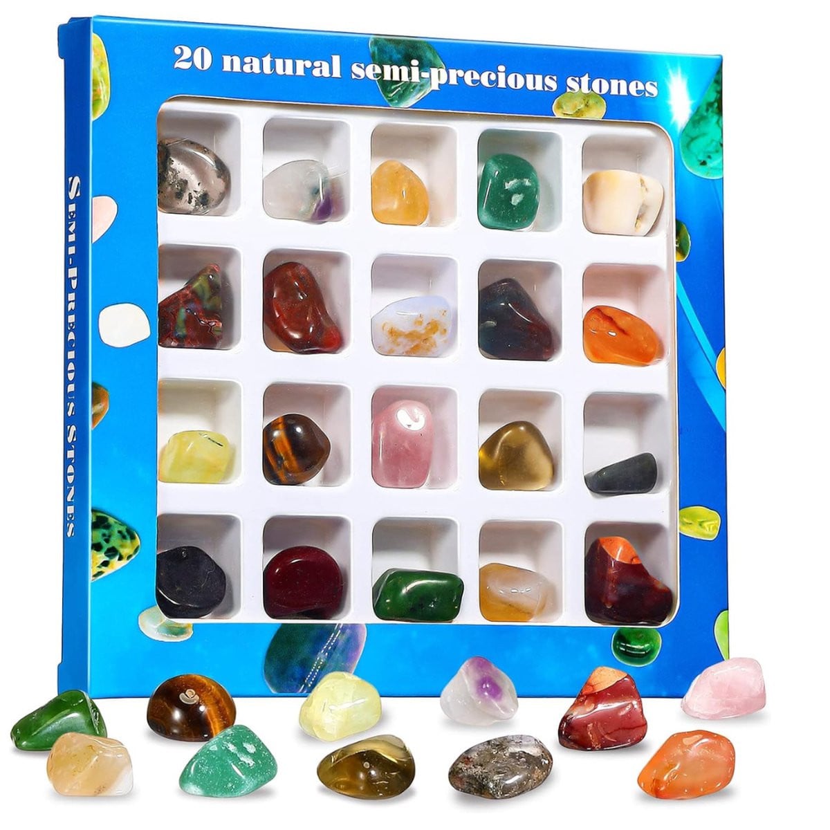 Winkrs Edelstenen collectie - Geschenkset met 20 kristallen en edelstenen voor volwassenen