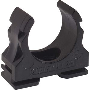 Fränkische Klemmschellen Clipfix-UV-25, aus Kunststoff, M25 für Ø 25 mm Leerrohre, schwarz, 50 Stück