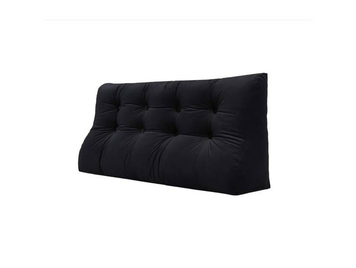 Vercart Rückenkissen Körperkontur Samtlook Schwarz 140 cm, Füllung: Hohlfaser, Dreieckig, 55x140 cm, Heimtextilien, Wohntextilien, Kissen, Rückenkissen