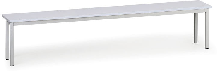 B2B Partner Umkleidebank, Sitz aus laminierte Spanplatte, Länge 2000 mm, grau