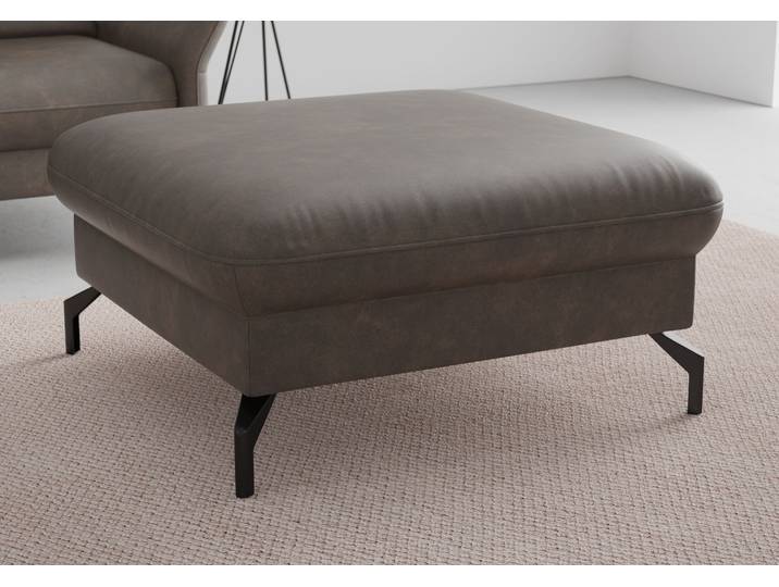 Hocker SIT & MORE Fashion , braun, B:89cm H:45cm T:89cm, Hocker, Hocker, inklusive Federkern, mit hochwertigen, schwarzen Metallfüssen