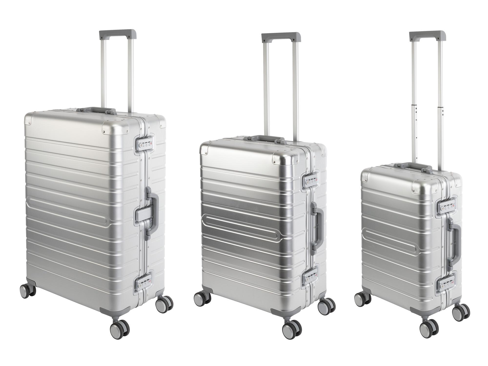 Travelhouse Oslo - 3er Reisekoffer Set SML - Aluminium Hartschale Silber