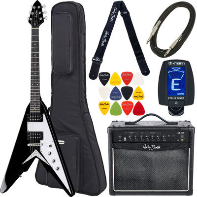 Harley Benton Victory-BK Cl. Series Bundle 1 Schwarz Hochglanz