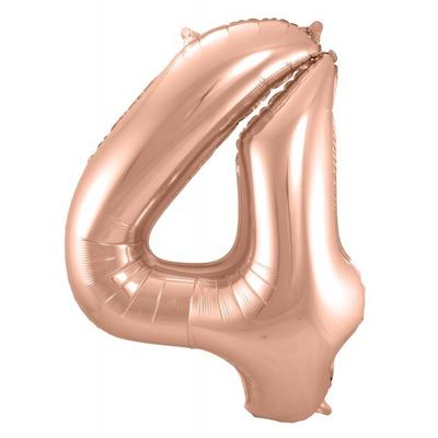 Folienballon Zahl 4 roségold