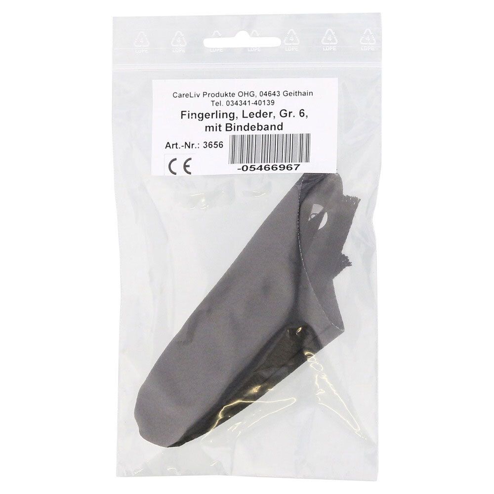 Fingerling Leder Gr.6 mit Bindeband 1 St Bandage(s)