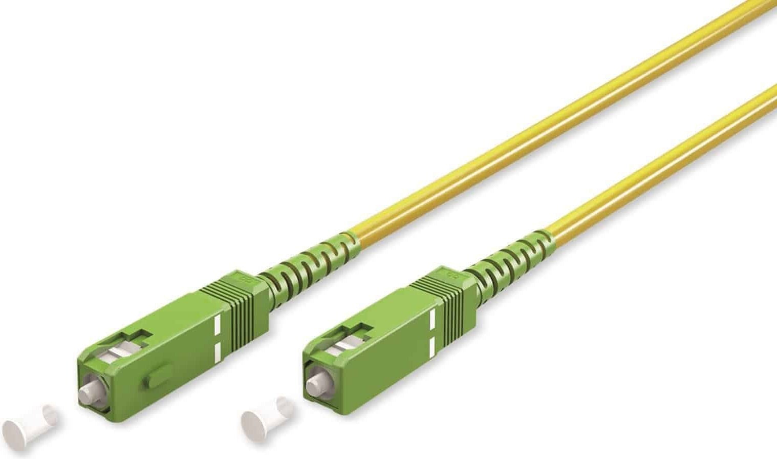 Goobay 59641 Glasvezelkabel FTTH single-mode OS2 geel simplex SC-APC naar SC-APC 5 meter