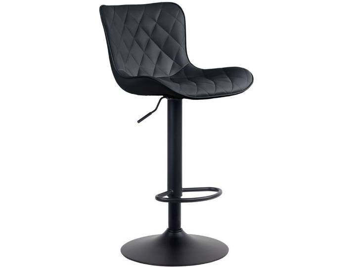 TPFLiving Barhocker höhenverstellbar (Barstuhl - Hocker für Küche - stabiles Drehgestell), Thekenstuhl mit bequemer Sitzfläche: Kunstleder schwarz