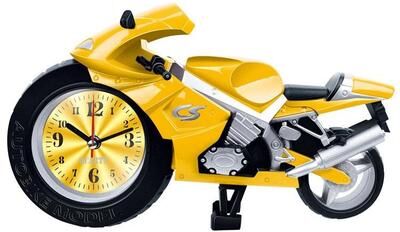 Snug & Styled Vintage Motorcycle Alarm Clock Decorative Desk Clock For Home Office Shelves yellow