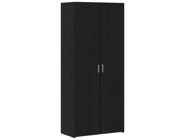 Coespram Highboard Schwarz Eichen-Optik 80 x 42 x 185 cm Schlankes Hochregal mit 2 Türen und 10 Fächern für Wohnzimmer, Essbereich und Home-Office