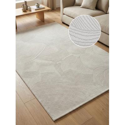 Teppich CALVIN KLEIN HOME "Essential, Designerteppich, Wellendesign", beige (creme), B:200cm H:7mm L:290cm, Kunstfaser, Teppiche, Teppich, modern, elegantes Muster, Wohnzimmer, Schlafzimmer, Esszimmer