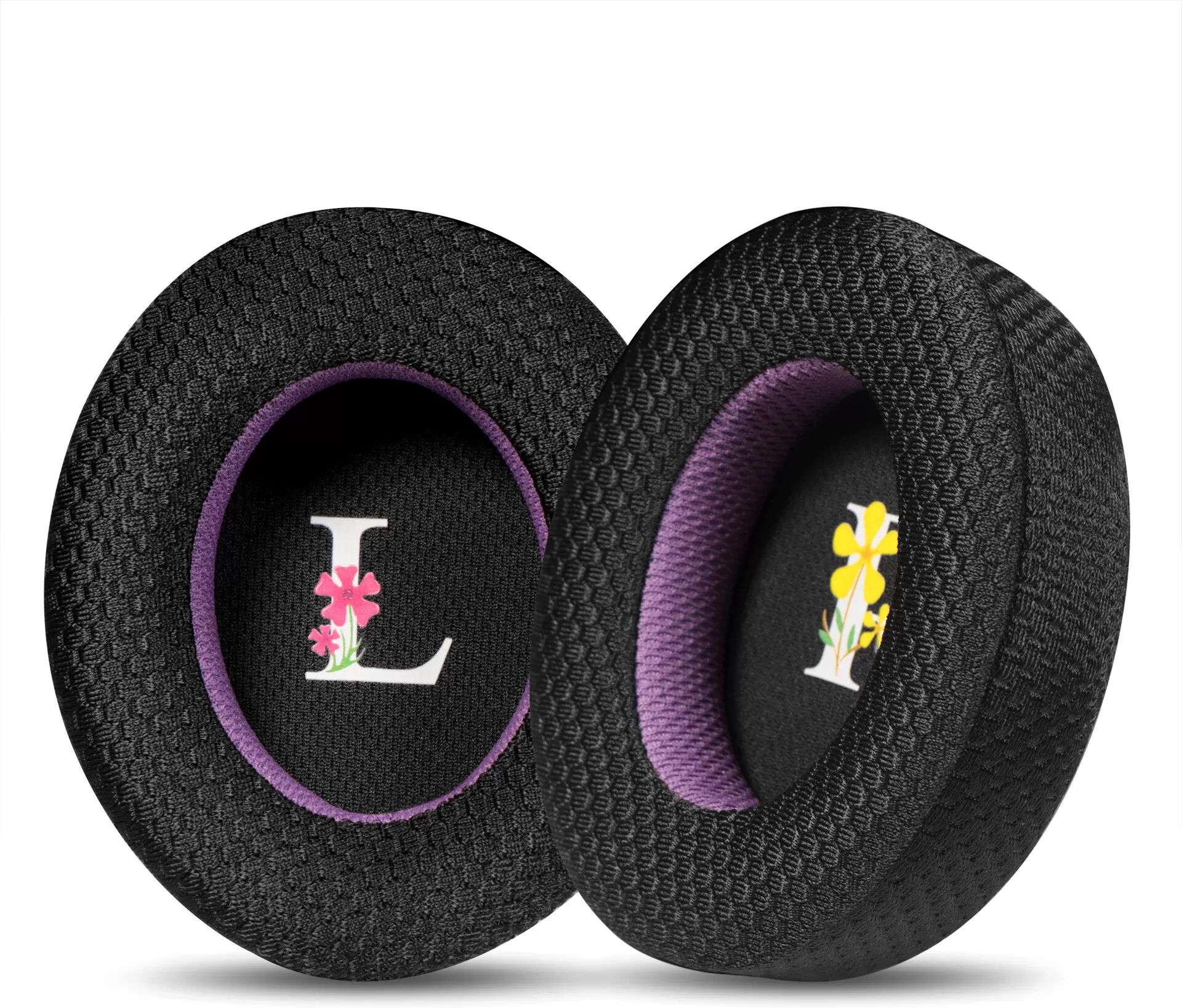 INF Coussinets d'écouteurs noirs et violets respirants pour casque Sennheiser Momentum 3 (lot de 2)