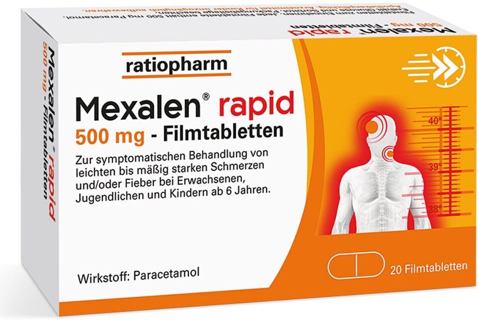 Mexalen rapid 500mg Filmtabletten 20stk