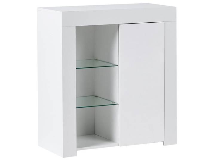 Beliani Sideboard mit LED-Beleuchtung Weiß Kamloops, 75x84x35 cm, Kleinmöbel, Kommoden, Sideboards