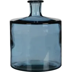 Mica Decorations, Vase, Guan Glasflasche - H26 x Ø21 cm - Recyceltes Glas - Blau (5 l)