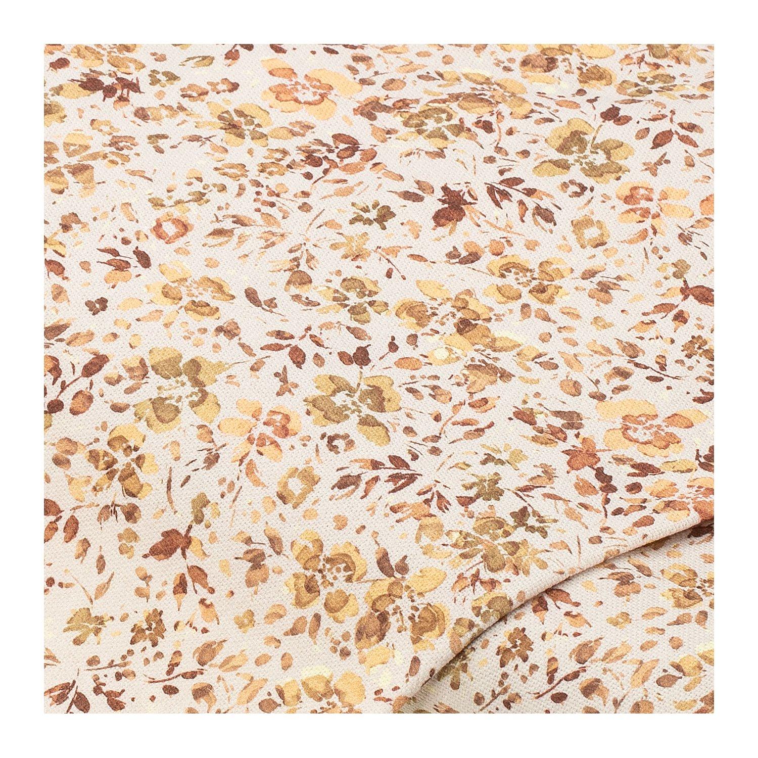 Baumwoll-Canvas Blumen klein "Doreen", natur-color