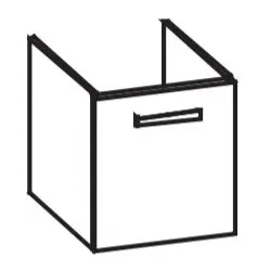 Artiqua 412 Waschtischunterschrank für Connect Cube Air E0301, Quarzgrau Hochglanz Select, 412-WUT-I 412-WUT-I68-R-7162-172