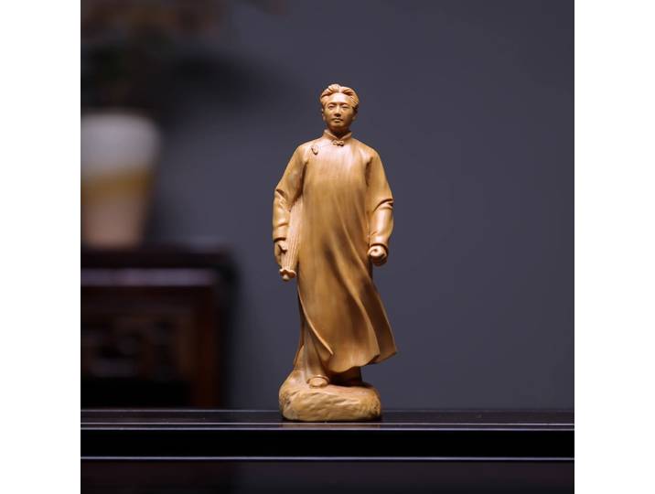 Sculpture en buis de collection chinoise, statue mao, décoration en bois massif, décoration de maison, de bureau, cadeau