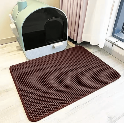 Inspire Curations TrapEase Waterproof Double Layer Cat Litter Mat coffe 55x75cm