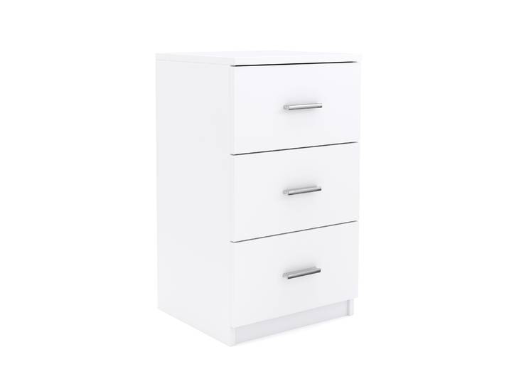 Nachttisch FORTE mit 3 Schubladen weiss