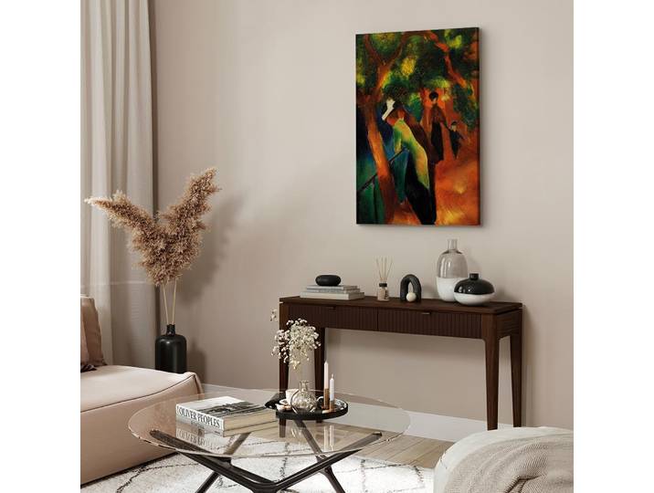 Leinwandbild Sonniger Weg Filz Grün/Grün 60 x 90cm