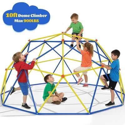 10FT Geometric Climbing Dome Climber Playground for Kids 3-10, Climbing Toys for Kids - N/A
