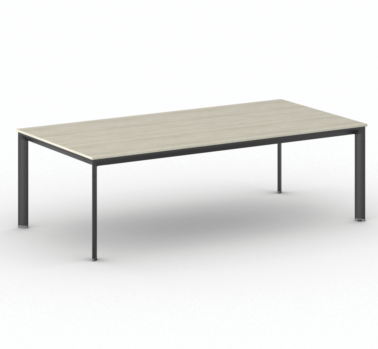 B2B Partner Konferenztisch PRIMO INVITATION 240x120 cm, schwarzes Metallgestell, Eiche natur