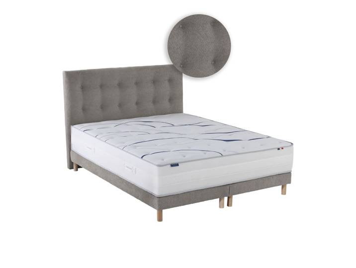 Matelas mémoire de forme memoria sommier tête de lit gris 2x80x200