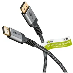goobay DisplayPort-Kabel 8K - 3 m grau