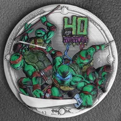 Silbermünze 2oz "Teenage Mutant Ninja Turtles™" 2024 (AF/HR/koloriert) 40th Anniversary (Tuvalu)
