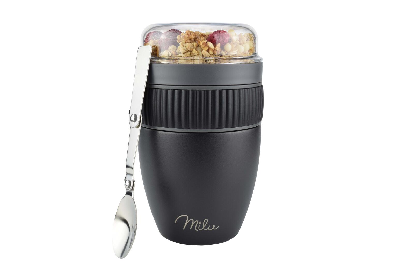Milu Speisebehälter Müsli-Becher-Set 0,4 l schwarz 2495