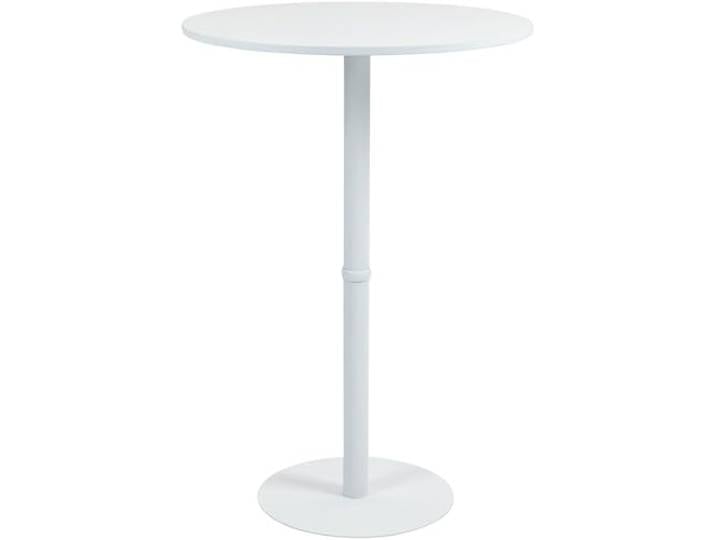 CLP Stehtisch Hereford rund I Metalltisch mit runder Tischplatte aus Holz I Standsicherer Bistrotisch, Farbe: weiß/weiß, Größe: 75 cm