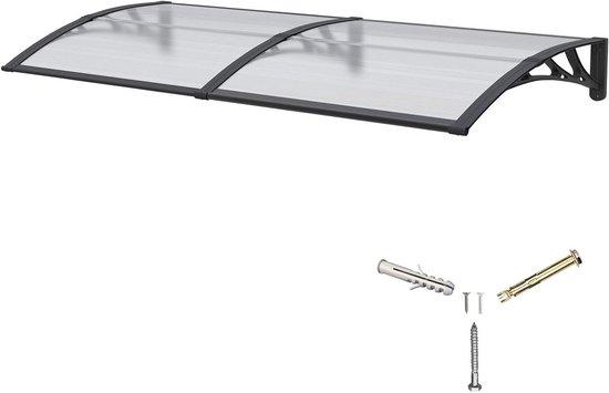 Polycarbonaat-Regenscherm für Eingangsbereich - UV-beständig - 104 x 152 cm - Schwarz transparent
