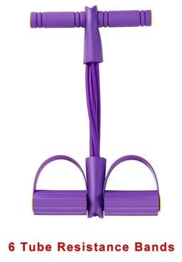 Uplift Essentials Resistance Band Tensioner With Non Slip Handles 6 Tube Purple