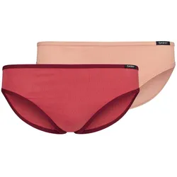 SKINY Mädchen Slip, 2er Pack - Rio-Slip, Bikini Briefs, Unterhose, Cotton Stretch Rot/Rosa / 140