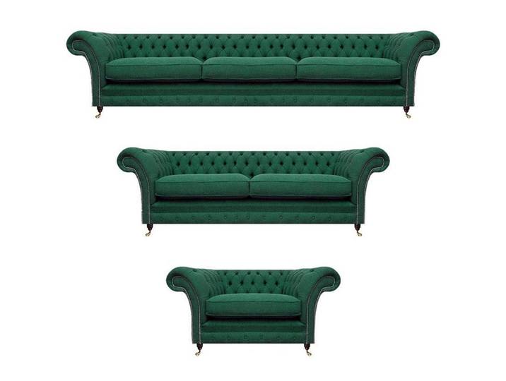 Xlmoebel Chesterfield-Sofa Elegantes Chesterfield-Polstermöbel-Ensemble in edlem Design, Sofa 3-Sitzer + Sofa 2-Sitzer + Sessel, Hergestellt in Europa