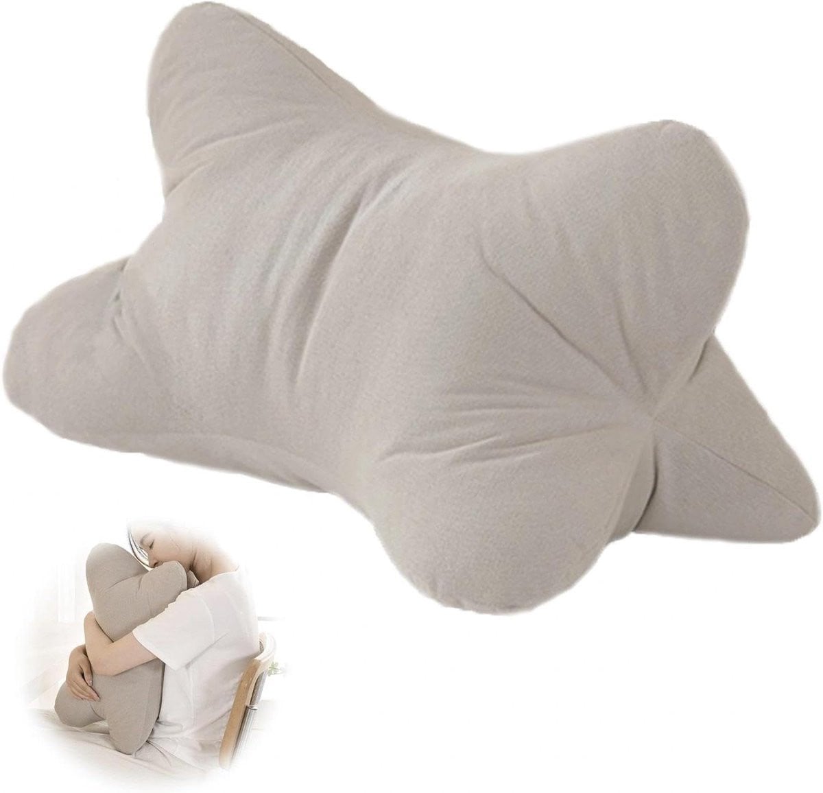 Leesbotten Nekkussen voor comfortabel lezen in de kleur Lichte Curry - B/D/H: 50 x 31,5 x 5 cm