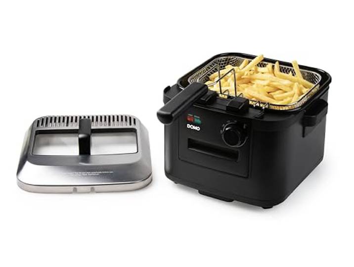 DOMO DO545FR Friteuse - 4 L - met kijkvenster - met koude zone - 2000 W - zwart