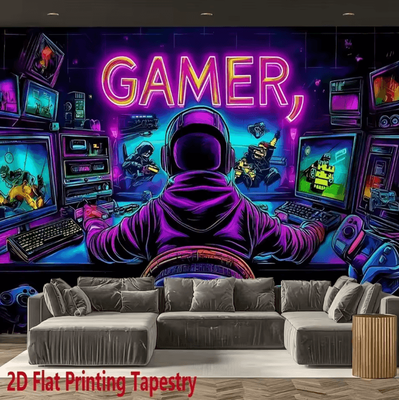 Uplift Curations VikaGlow Gamer Fluorescent Cyberpunk Tapestry Wall Hanging For Gaming Room Decor 28.7 37.4 Inches