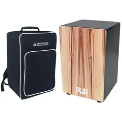PUR PC1088 Vision One Satin Nuss Cajon mit Tasche (Cajon), Perkussion, Braun, Schwarz