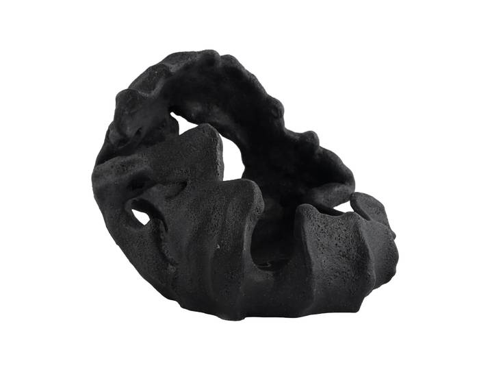 Mette Ditmer Reef bougeoir pour bougie pilier Noir, Ø16,5x13 cm