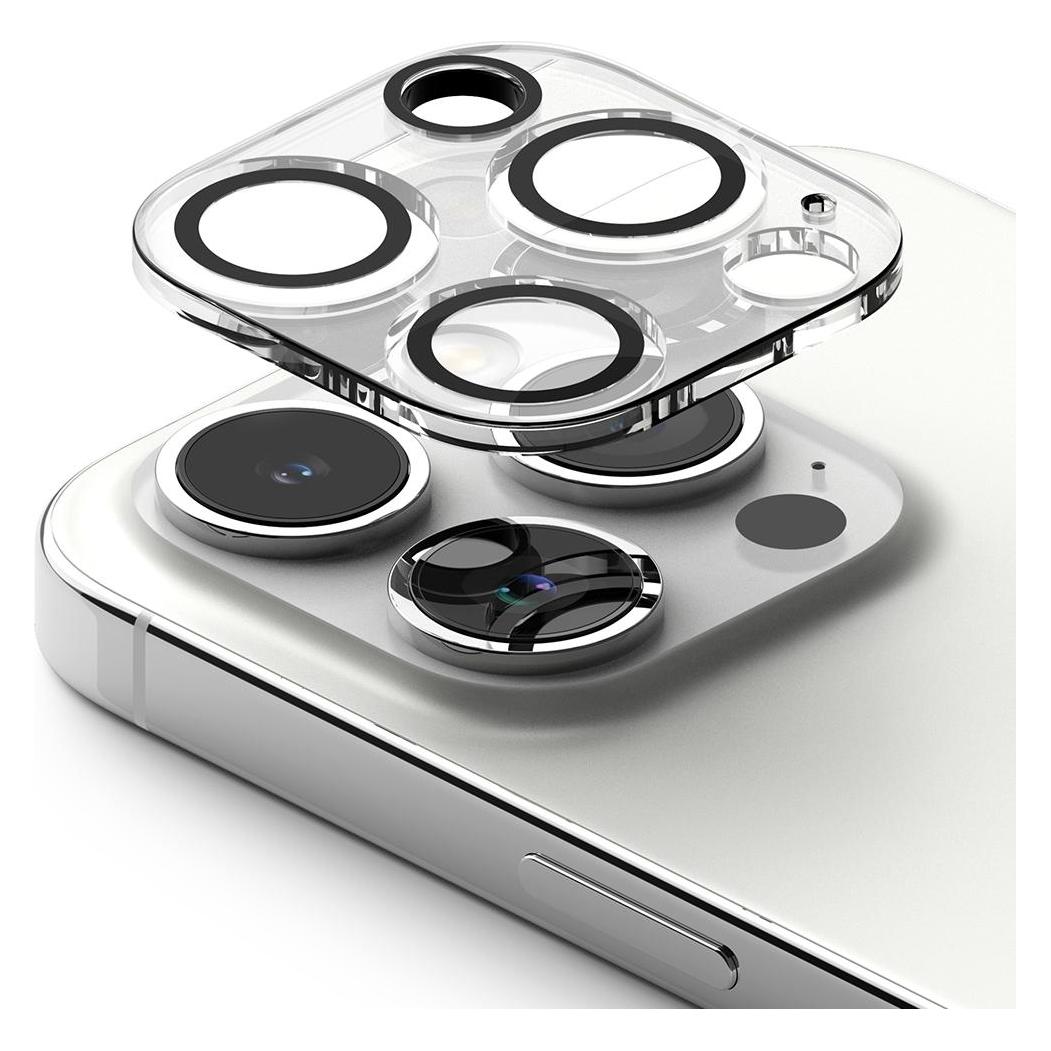 Ringke iPhone 15 Pro Camera Styling Camera Island Protector Tempred Glass(2pcs) Transparent (2 Stk., Apple iPhone 15 Pro) (C1G040)