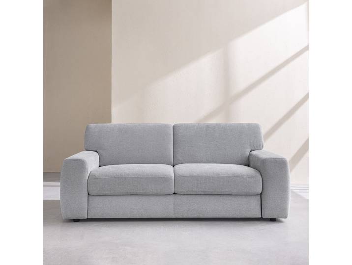 HABITAT - Canapé convertible 2 places - Couchage 140 cm - Matelas 16 cm - Tissu Atrani - Gris - Faro