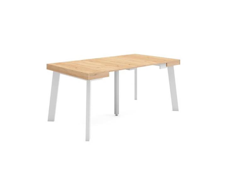 Table console extensible - SKRAUT HOME - RF3126 - Chêne - 8 personnes - Pieds en bois