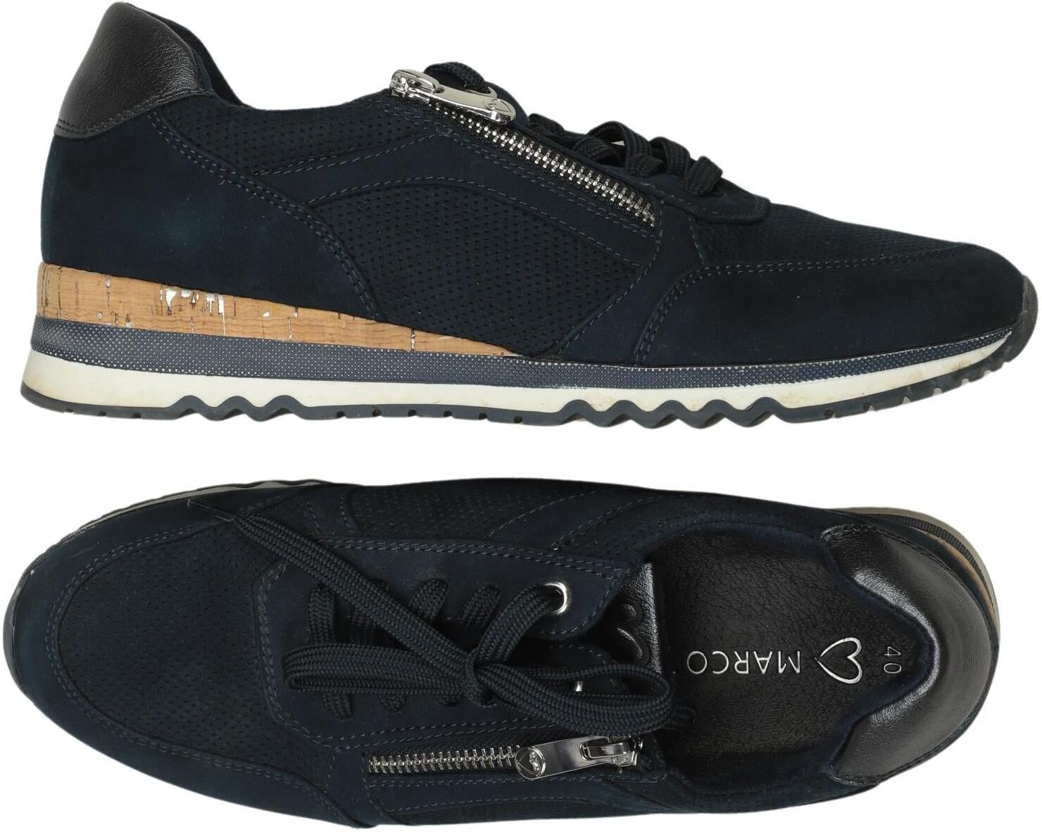 Marco Tozzi Damen Sneaker, Marineblau, Gr. EU 40, Kunstleder - Second Hand