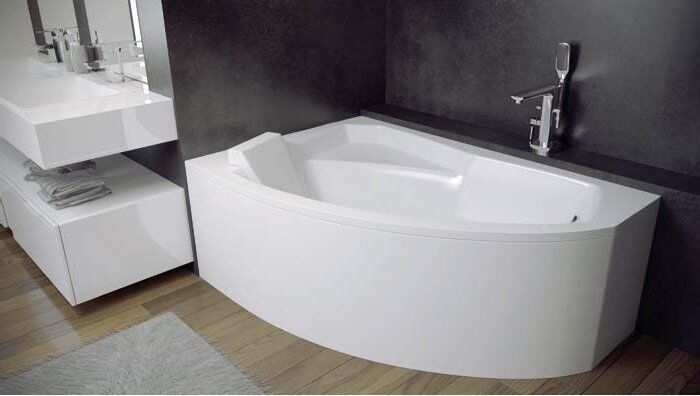 Besco Rima 150x95cm wanna asymetryczna lewa + obudowa + syfon #WAR-150-NL/OAR-150-P/L/19975
