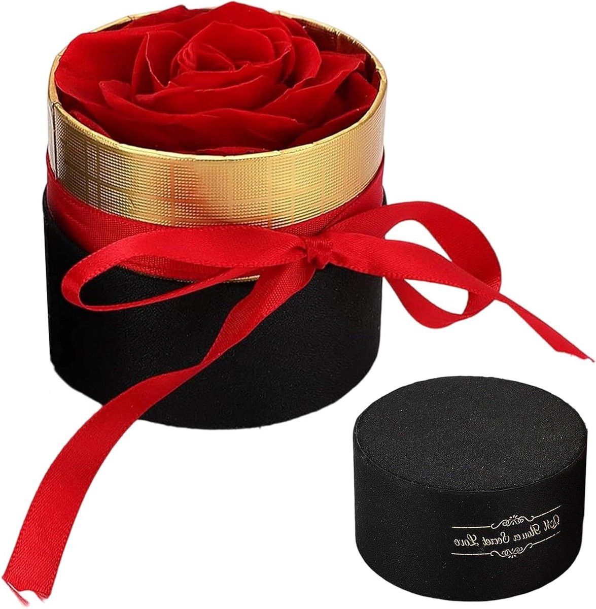 Geconserveerde Rode Rozen - Handgemaakte Eeuwige Bloemen - Hoogte: 8,3 cm