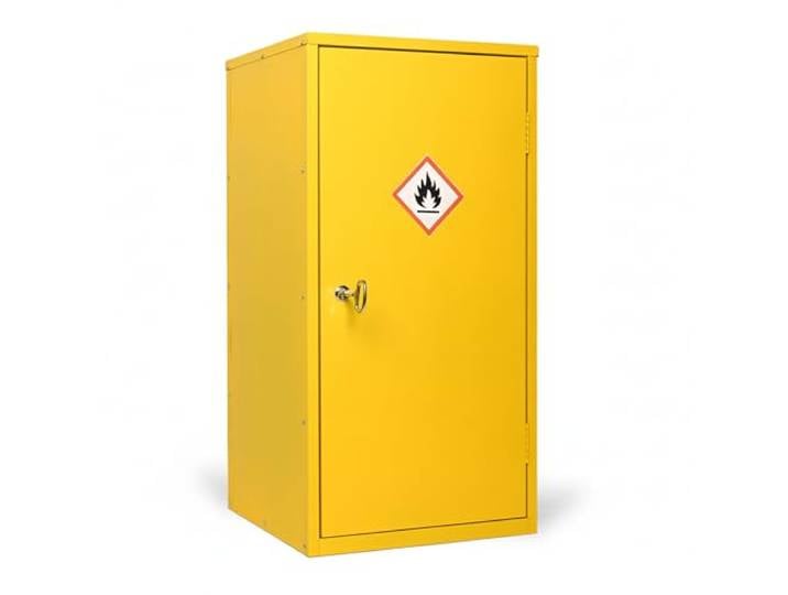 DFENG 910 (H) x 460 (B) x 460 (T) mm Gefahrstoff-Aufbewahrungsschrank Brandschutz, abschließbare Tür, HSG51 konform, DSEAR 2002 konform, verstellbarer Einlegeboden, Eisenkonstruktion
